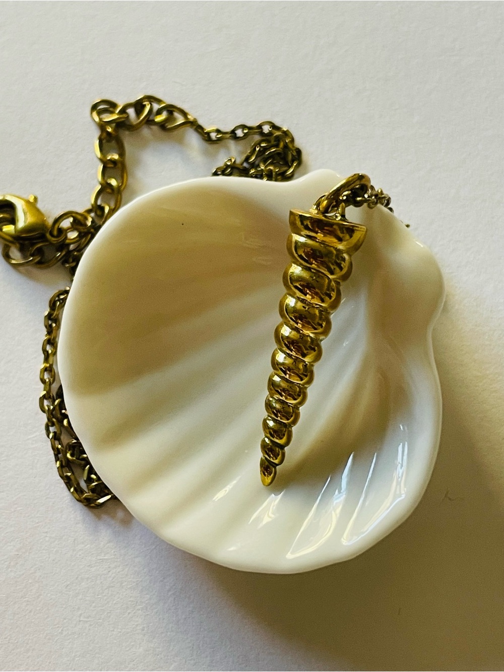 Bisjoux Gold Horn Pendant Necklace